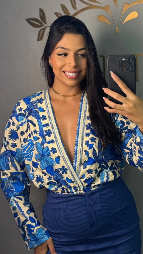 Cropped estampado manga - comprar online