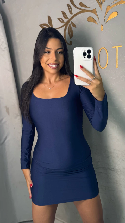 Vestido basic manga longa - comprar online