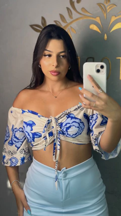 Cropped estampado Taina