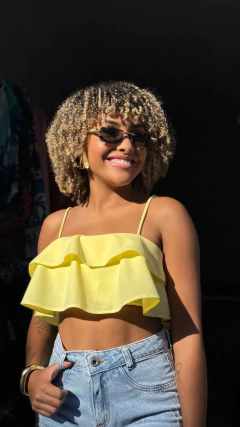 Cropped crepe babado na internet