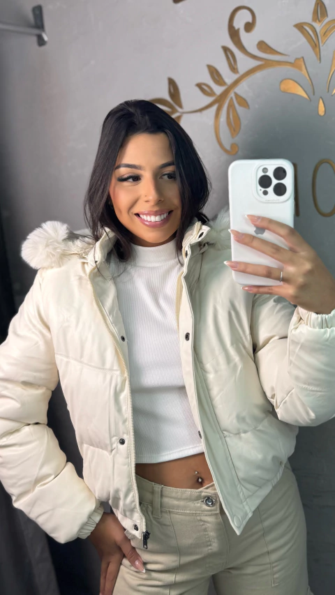 Jaqueta puffer peluciada - comprar online