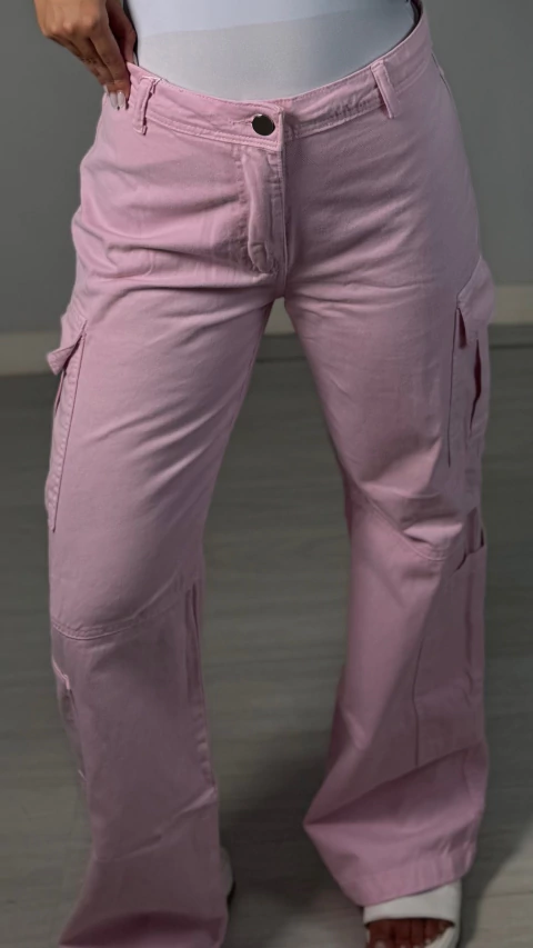 Wide leg cargo rosa - comprar online