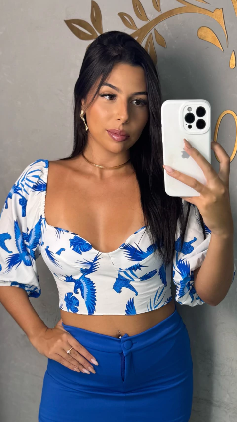 cropped estampado meia taça - comprar online