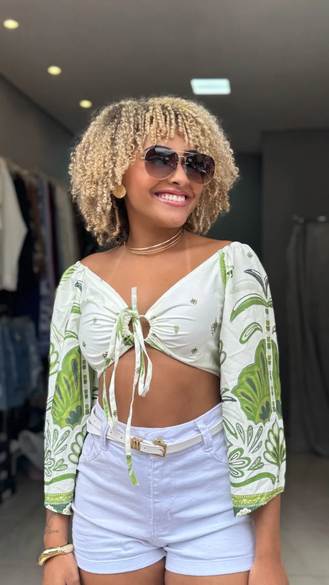 Cropped Estampado Amarração - comprar online