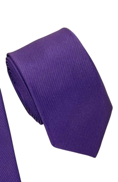 Gravata Slim Roxa Ultravioleta Textura Listrada