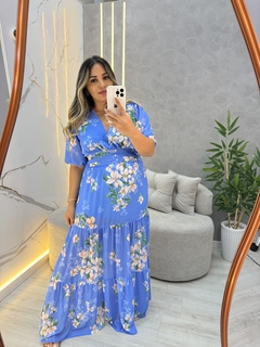 Vestido longo estampado Débora - comprar online
