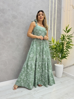 Vestido longo Juliana tricoline - comprar online