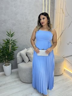 Vestido longo plissado na internet