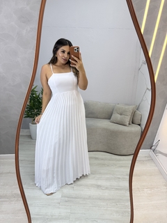 Vestido longo plissado