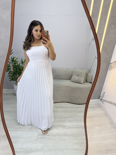 Vestido longo plissado - comprar online