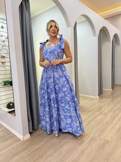 Vestido longo Juliana tricoline - comprar online