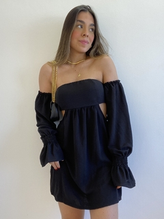 VESTIDO CATARINA PRETO - MANGA LONGA