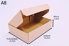 100 Caixas de Papelão 31 x 21,5 x 7,3 cm Embalagem Padrão Correios 8 na internet