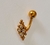 Banana Bell Umbigo Triste Zircônias PVD Gold 24K Aço Cirúrgico