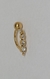 Banana Bell Umbigo Triste 3 Zircônias PVD Gold 24K Aço Cirúrgico