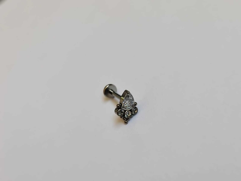 Labret Titânio Com Zircônias E Mini Esferas