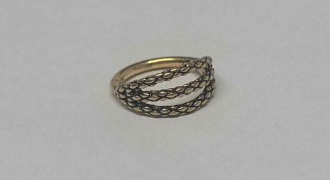 Segmento Aço Cirúrgico PVD Gold 24K Triplo Snakeskin