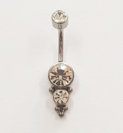 Banana Bell Titânio com Zircônias e Mini Esferas de Titânio