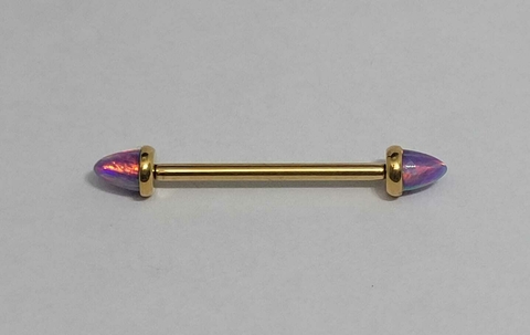 Mamilo Titânio Gold 24K Tip Opalas Rosas