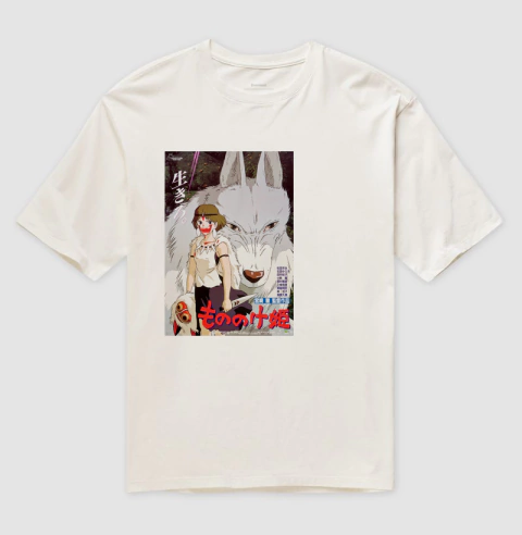 Camiseta Oversized Princesa Mononoke na internet