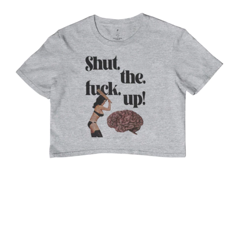 Cropped Shut the fuck up! Colagem - loja online