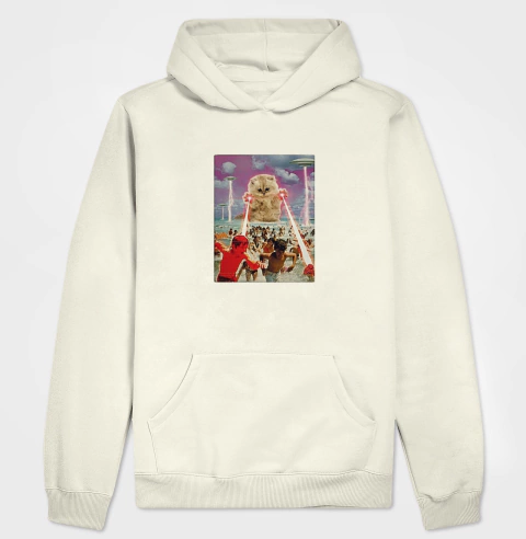Moletom Hoodie Slim O Ataque do Gato Colagem na internet