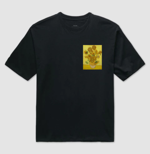 Camiseta Oversized Girassol de Van Gogh - Minimalista na internet