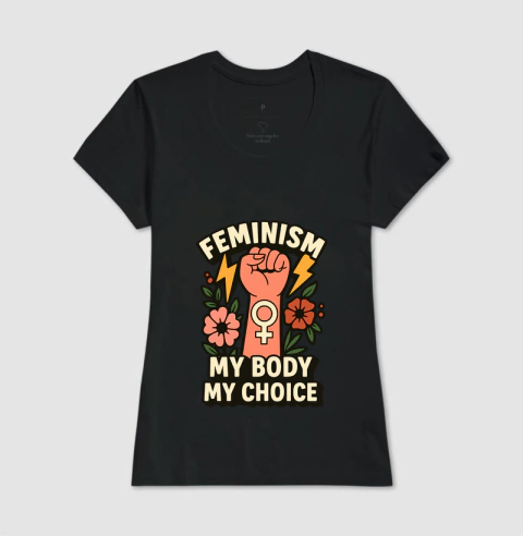Camiseta Tradicional Camiseta My Body My Choice - loja online