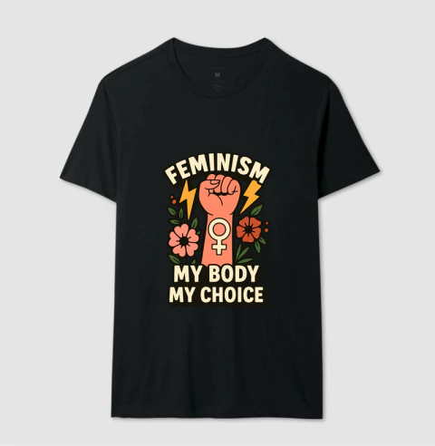 Camiseta Tradicional Camiseta My Body My Choice na internet