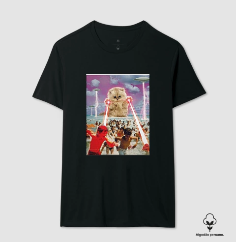 Camiseta Premium O Ataque do Gato Colagem - loja online