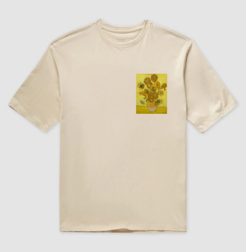 Camiseta Oversized Girassol de Van Gogh - Minimalista - Lacraste – Moda criativa com propósito: camisetas, moletons e mais