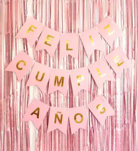Banderin Feliz Cumpleaños Rosa