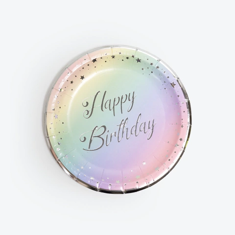 plato polipapel colores pastel happy birthday