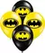 Bolsas de globos de látex de 12 pulgadas con estampado de Batman en colores negro y amarillo.