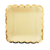 plato amarillo pastel con bordes dorados
