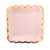 Plato Cuadrado Rosa Pastel x 5