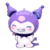 Globo de personaje Kuromi de color lila, con una expresión sonriente y detalles en rosa y azul