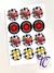 Juego de 12 stickers de Cars, con imágenes de Lightning McQueen y trofeos de la Piston Cup.