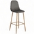 Banqueta Clyde (Pana Gris Oscuro - Base Madera)