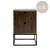 Mesa de Luz Oslo - Lustre Wengue - Base Hierro Negra (2 Cajones )