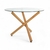 Mesa de Comedor Tapa Vidrio Base Simil Madera (1 mt.)