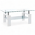 Mesa Baja Moderna (Tapa Vidrio / Base Madera Laqueada Blanca)