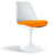 Silla Tulip Blanca Giratoria Blanca Brillante (Almohadón de Pana) - decodesign