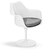 Sillón Tulip Blanca Giratoria Blanca Brillante (Almohadón de Pana)