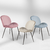 Silla Beetle (Pana Rosa - Base Metal Negro) - comprar online