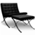 Sillón Barcelona + Otomano Eco Cuero (Cromado)
