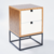 Mesa de Luz Oslo - Laqueada Blanca - Base Hierro Negra (2 Cajones ) - comprar online