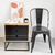 Mesa de Luz Industrial- Laqueada Negra - Base Hierro Negro (3 Cajones) - comprar online