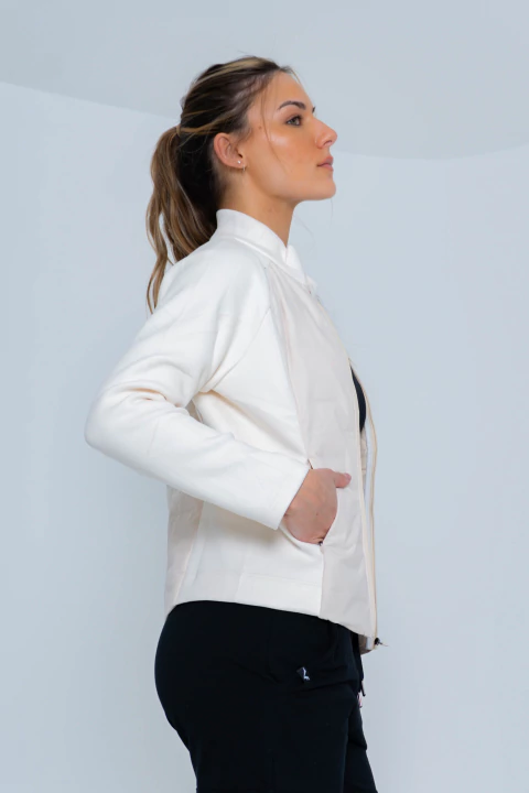 Campera Cozy neck Cream - comprar online