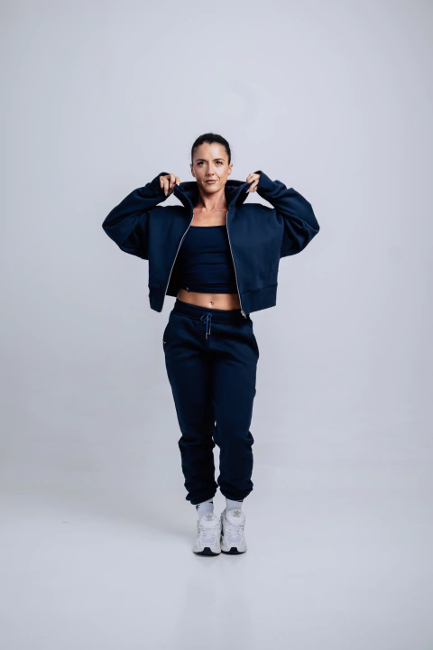 Jogger Preta Tiro Alto Navy Blue - comprar online